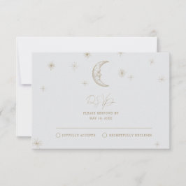 Star and Moon Celestial Wedding RSVP Card