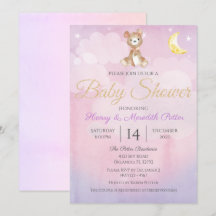 Star and Moon Teddy Bear Lila Girls Baby Dusche