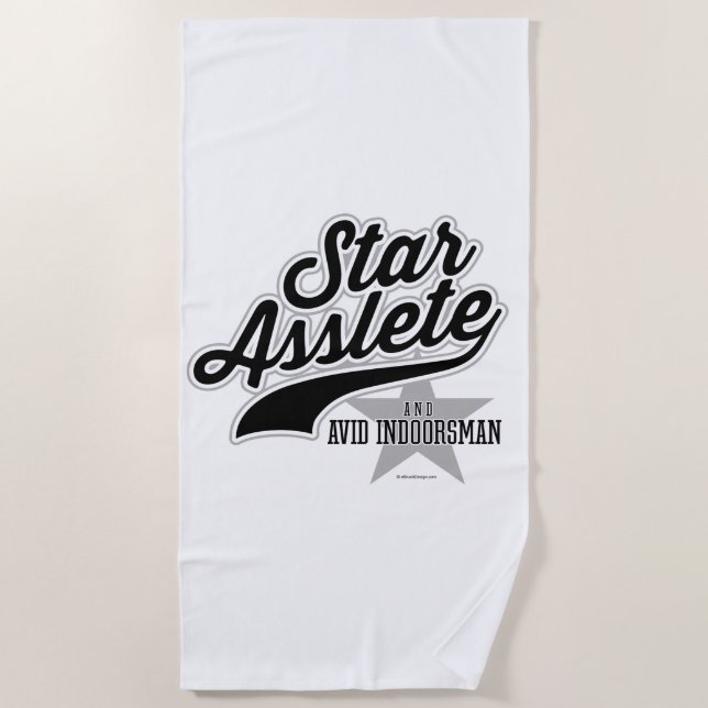 Star Asslete (Avid Indoorsman) Strandtuch (Vorderseite)