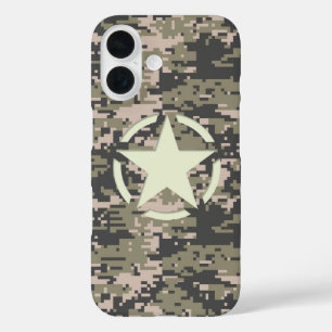 Star auf Camouflage Pattern iPhone 16 Hülle