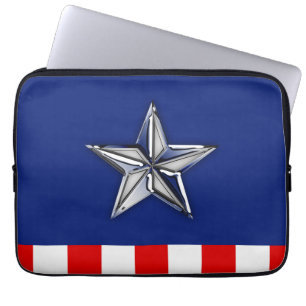 Star auf festliche Patriotische Farben Laptopschutzhülle