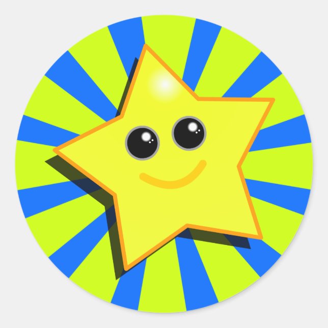 STAR-Aufkleber Runder Aufkleber (Vorderseite)