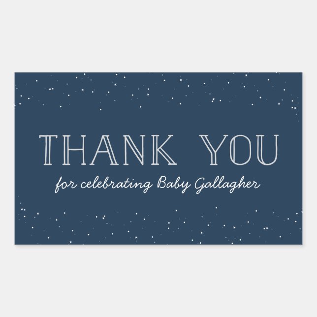 Star baby shower merci autocollant (Devant)