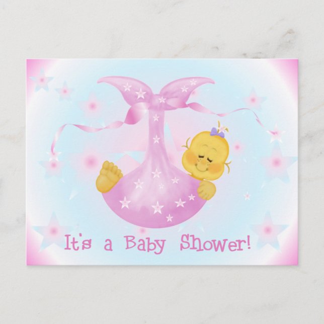 Star BabyShower lädt ein Einladungspostkarte (Vorderseite)