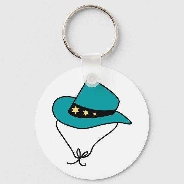 Star Band auf Blue Cowboy Hat Schlüsselanhänger (Vorderseite)