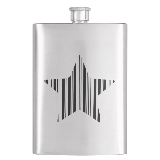 STAR BAR CODE Stellar Barcode Muster Design Flachmann (Vorderseite)