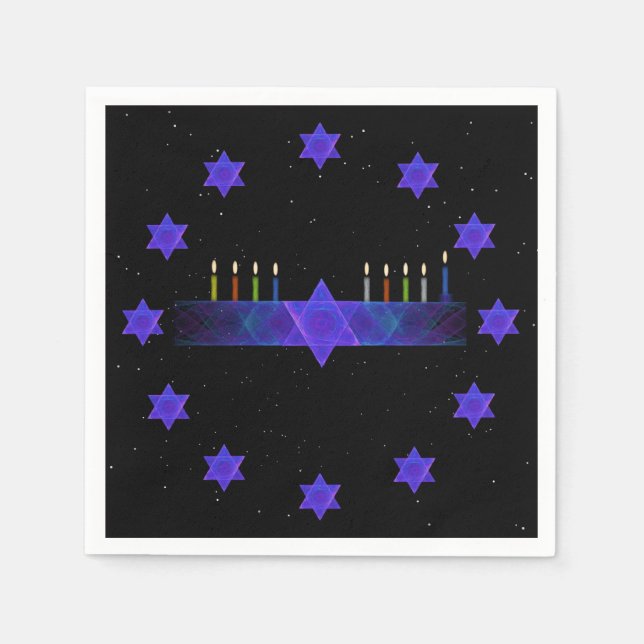 Star Bar Menorah Serviette (Vorderseite)