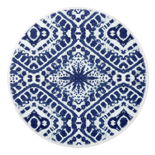 Star Batik Beach Marine Blue White Modern  Keramikknauf