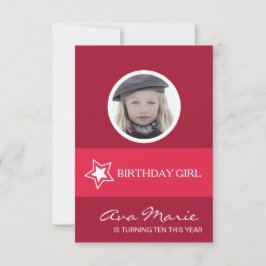 Star Birthday Girl Foto Einladung