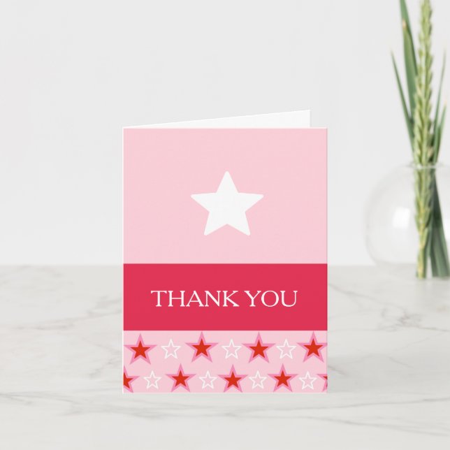 Star Birthday Girl, vielen Dank Dankeskarte (Vorderseite)
