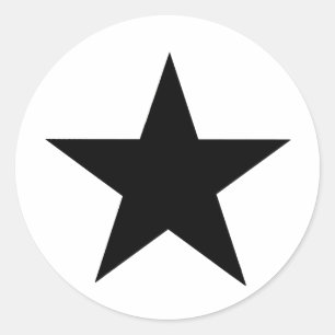 Star Black JGibney The MUSEUM Zazzle Geschenke Runder Aufkleber