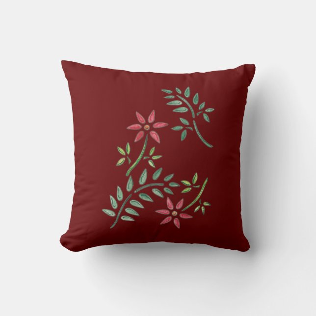 Star-Blume-Design auf einem Throw-Kissen Kissen (Vorderseite)