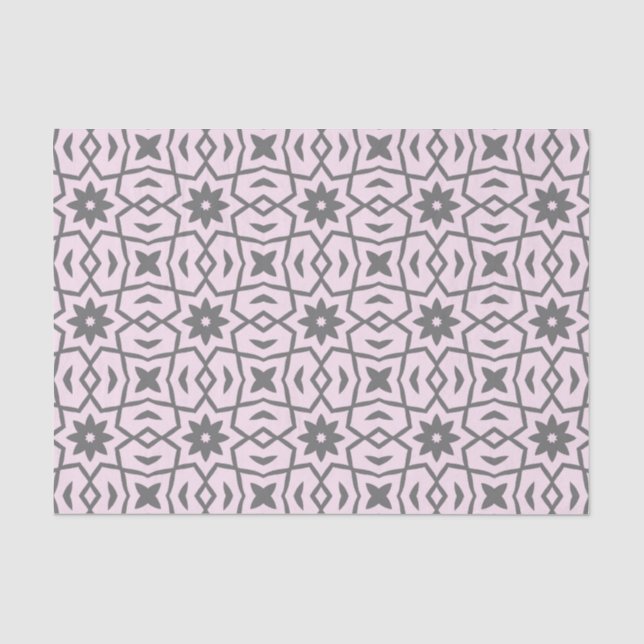 Star-Blume in Pink und Grau Seidenpapier (Vorderseite)