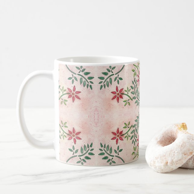 Star Blume Muster Kaffeetasse (Mit Donut)