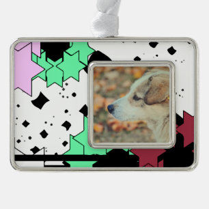 Star-Blume Rahmen-Ornament Silber