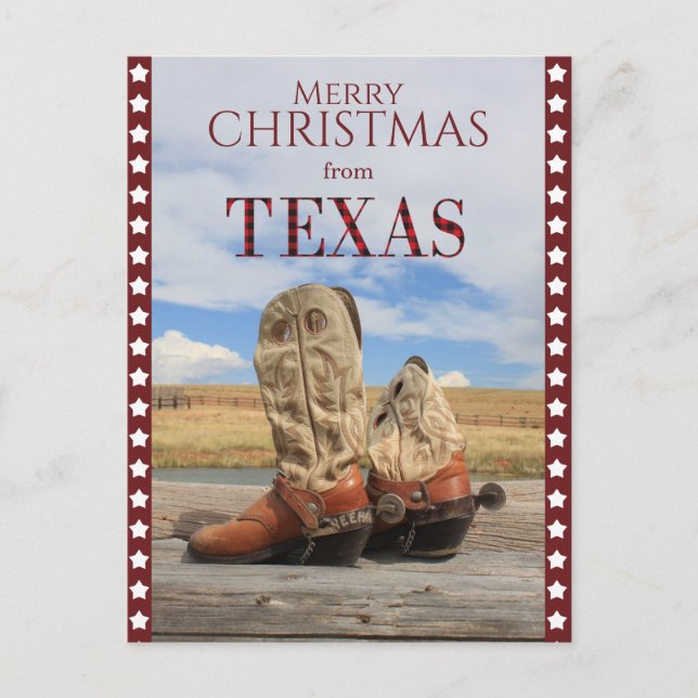Star Border Texas Cowboy Boots Weihnachten (Vorderseite)