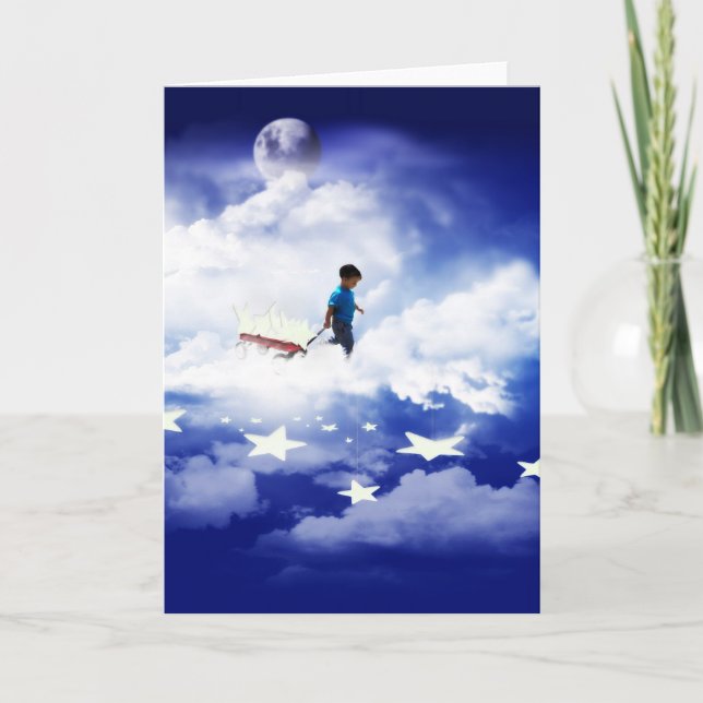 Star Boy mit Little Red Wagon Karte (Vorderseite)
