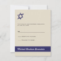 Star brossé de David Bar Mitzvah Réponse Invitatio