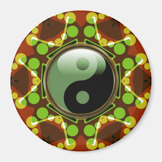 Star Bubbles New Age Green Yang Magnet (Vorne)