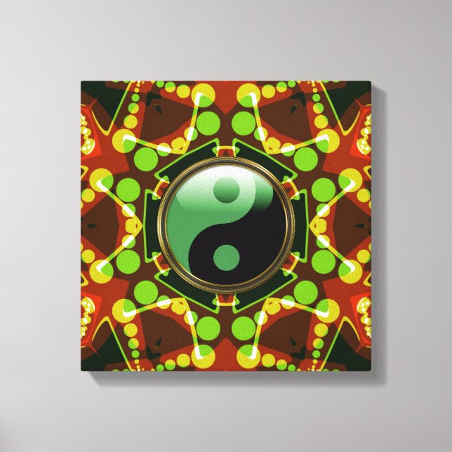 Star Bubbles New Age Yin Yang Wrapped Canvas Leinwanddruck (Vorderseite)