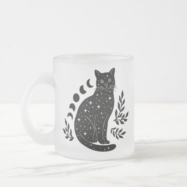 Star Cat & Moon Phasen Mattglastasse (Links)