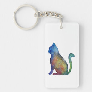 Star Cat Rectangle (doppelseitig) Schlüsselanhänge Schlüsselanhänger