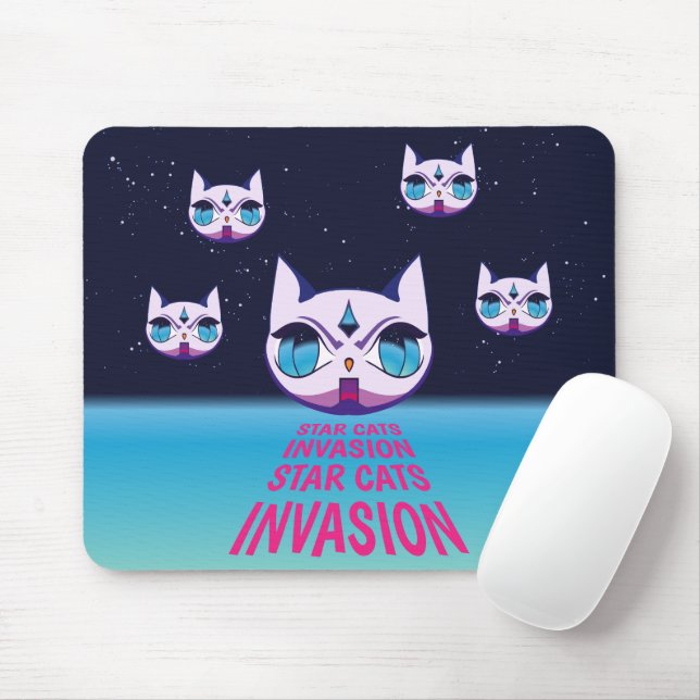 Star Cats Invasion Mousepad (Mit Mouse)