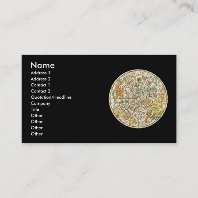 Star-Chart und Sternenkarte für den nördlichen Luf Visitenkarte (Vorderseite)