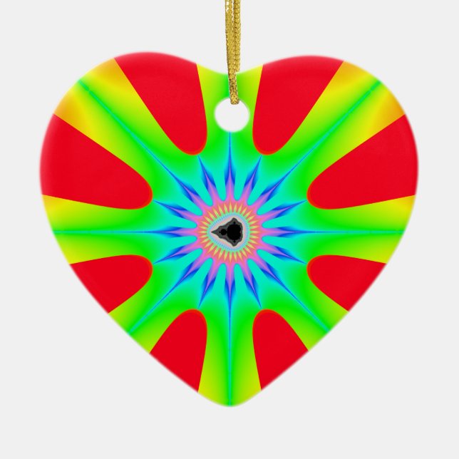 Star Christmas Fraktal Keramikornament (Vorne)