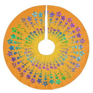 Star Circle farbige I + Ihr Backgr. Ideen Polyester Weihnachtsbaumdecke