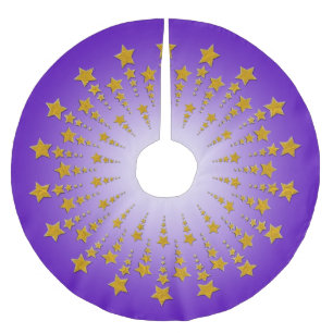 Star Circle Gold I + Ihr Backgr. Ideen Polyester Weihnachtsbaumdecke