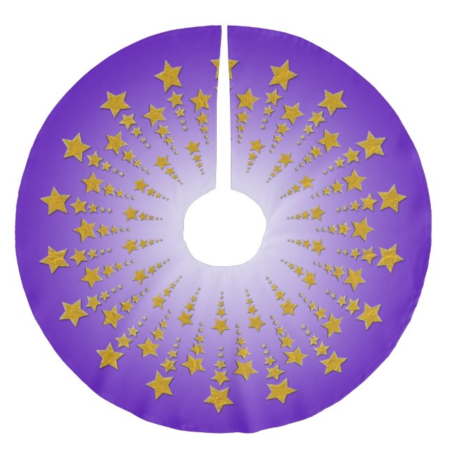 Star Circle Gold I + Ihr Backgr. Ideen Polyester Weihnachtsbaumdecke (Vorderseite)