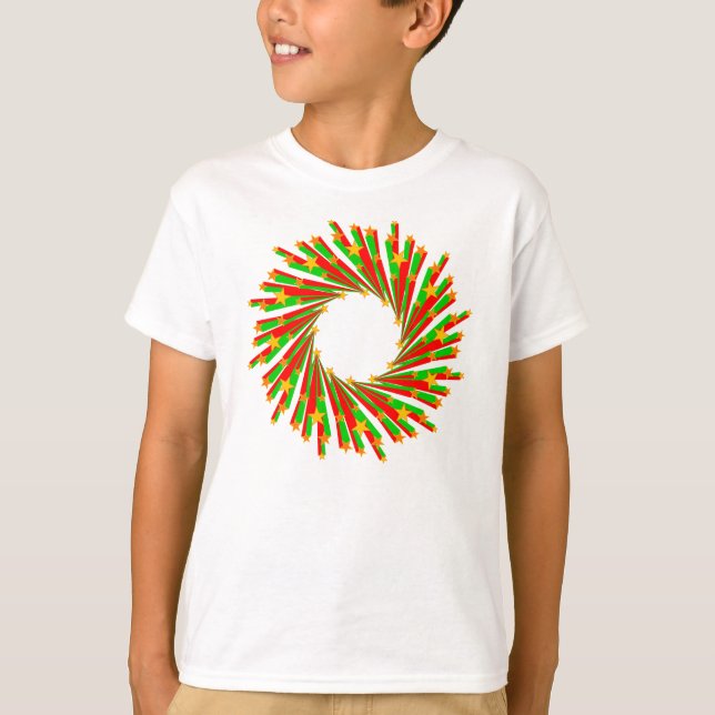 Star Circle Rays farbig I + Ihr Backgr. Ideen T-Shirt (Vorderseite)
