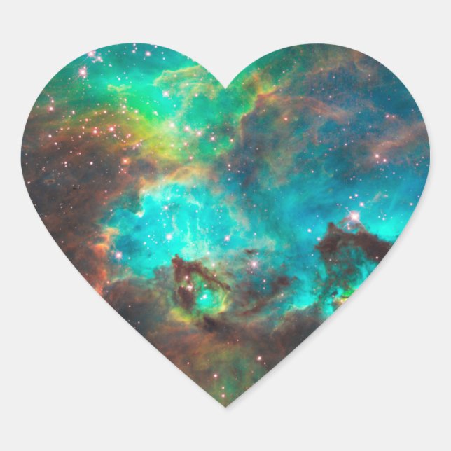 Star Cluster NGC 2074 Herz-Aufkleber (Vorderseite)