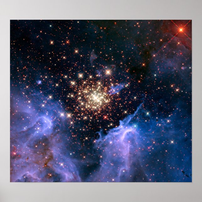 Star Cluster NGC 3603 (Hubble) Poster (Vorne)