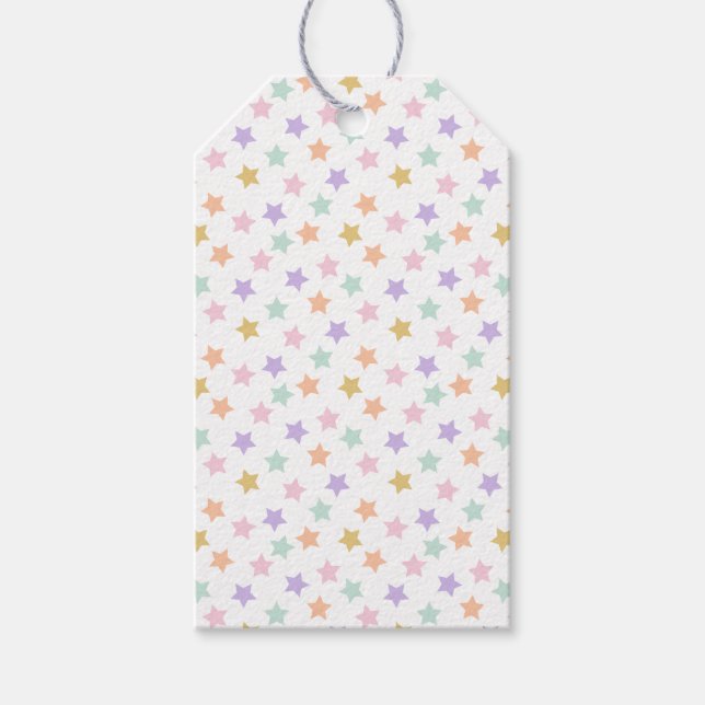 Star Confetti (Pastel) Geschenkanhänger (Vorderseite)
