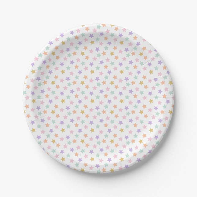 Star Confetti (Pastel) Pappteller (Vorderseite)