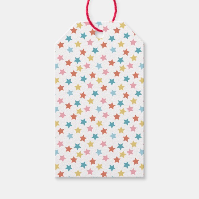Star Confetti (Retro) Geschenkanhänger (Vorderseite)