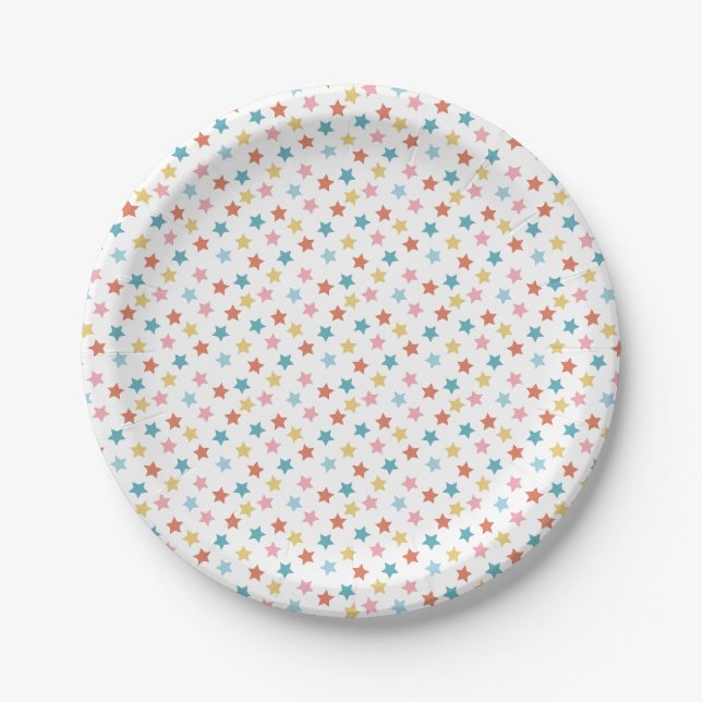 Star Confetti (Retro) Pappteller (Vorderseite)