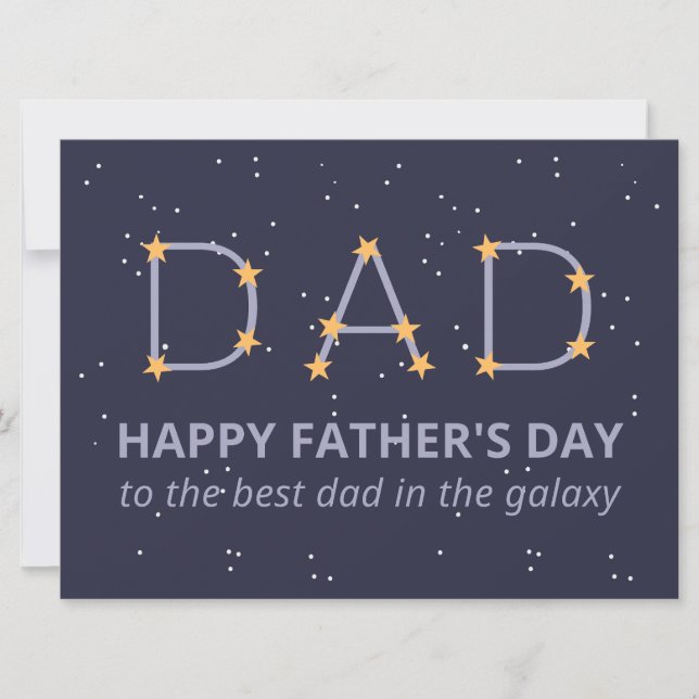 Star Constellation Happy Vatertag Card Einladung (Vorderseite)