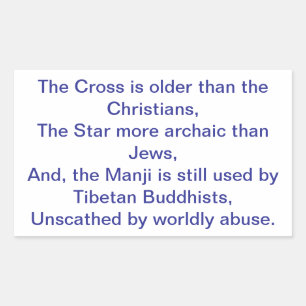 Star Cross Manji Buda Christ Hankamer Artjunkhaus Rechteckiger Aufkleber