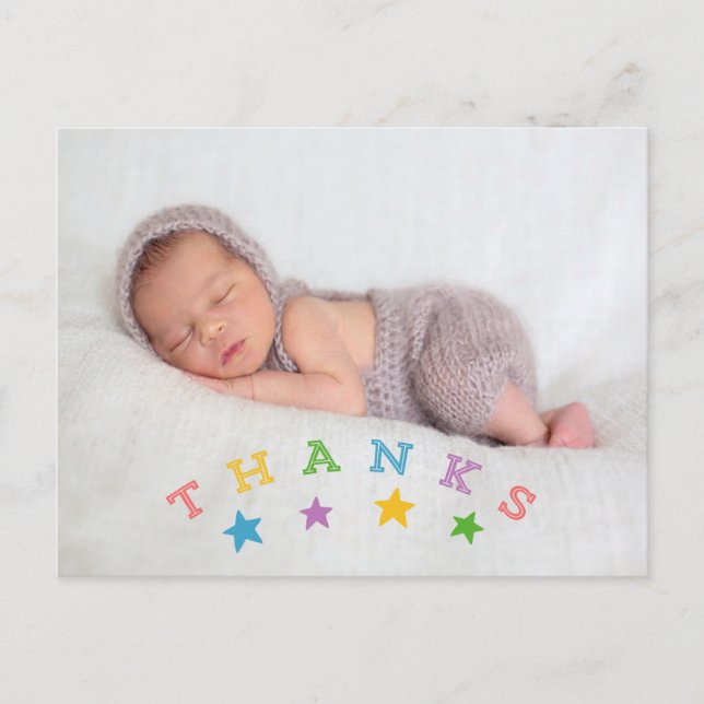 Star Danke | Foto Baby Danke Postcard Postkarte (Vorderseite)