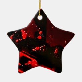 Star dark abstract ornament from recycled plastic