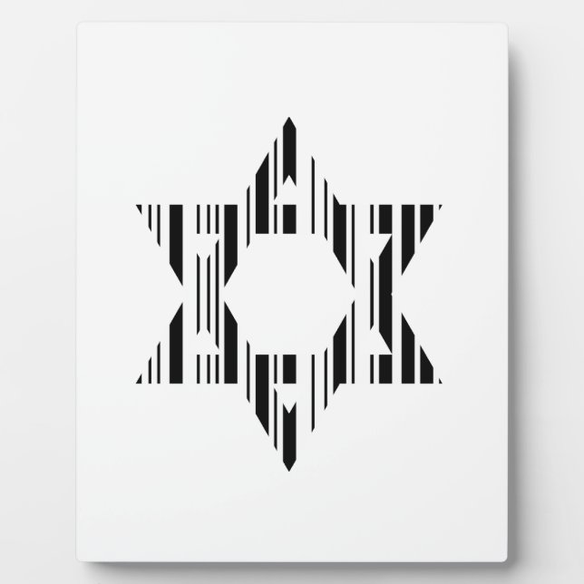 STAR DAVID BAR CODE Judaism Muster Design Fotoplatte (Vorderseite)