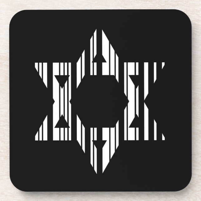 STAR DAVID BAR CODE Judaism Muster Design Getränkeuntersetzer (Vorderseite)