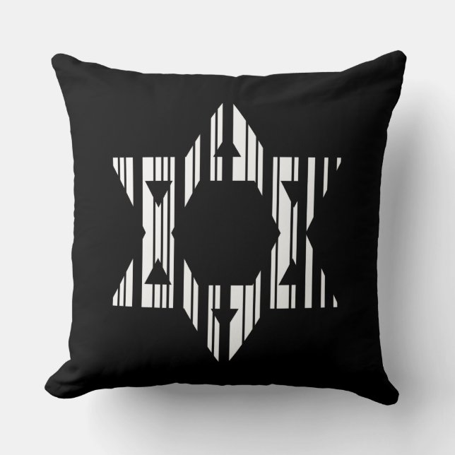 STAR DAVID BAR CODE Judaism Muster Design Kissen (Vorderseite)
