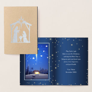 Star der Bethlehem Luxury Real Foil Weihnachtskart Folienkarte
