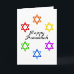 Star der David Hanukkah Pride Holiday Card Karte<br><div class="desc">Der Stern von David ist ein Symbol, das häufig mit dem Judentum und dem jüdischen Volk assoziiert wird. Die Regenbogenflagge wurde 1979 gegründet und weist jeder Farbe eine Bedeutung zu: rot für das Leben, orange für die Heilung, gelb für das Sonnenlicht, grün für die Natur, blau für Harmonie und lila...</div>