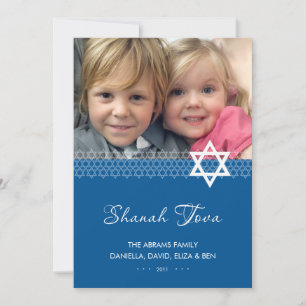 Star der David Rosh Hashanah Foto Flat Card Feiertagskarte