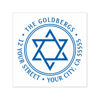 Star der David Rücksendeadresse Permastempel